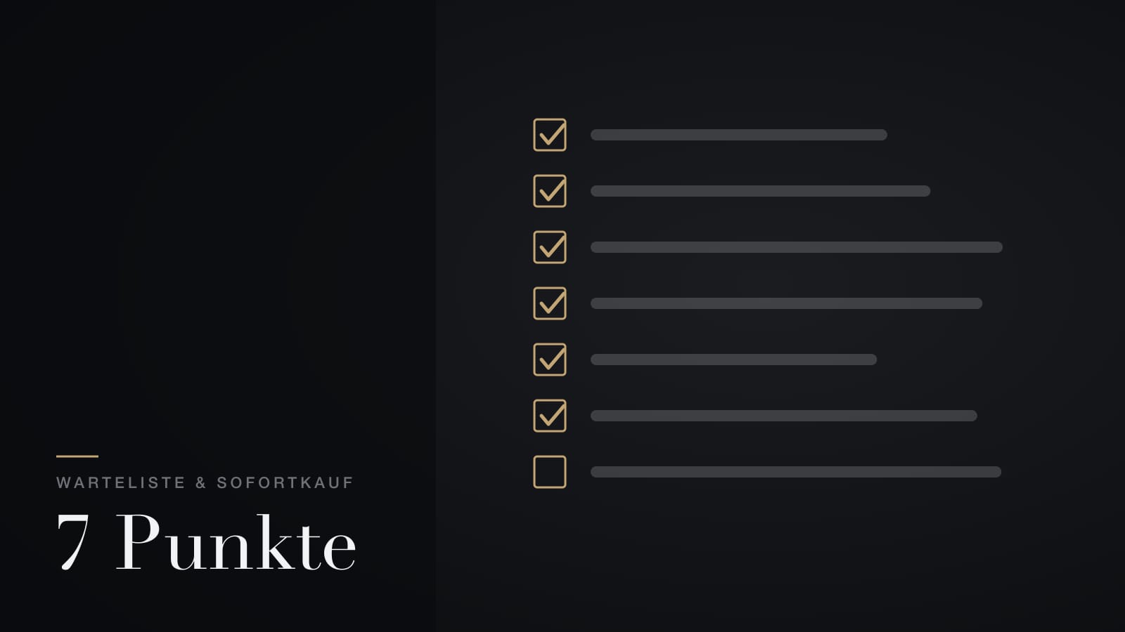 Illustration: Checkliste mit sechs Punkten für den Kauf einer Rolex ohne Warteliste