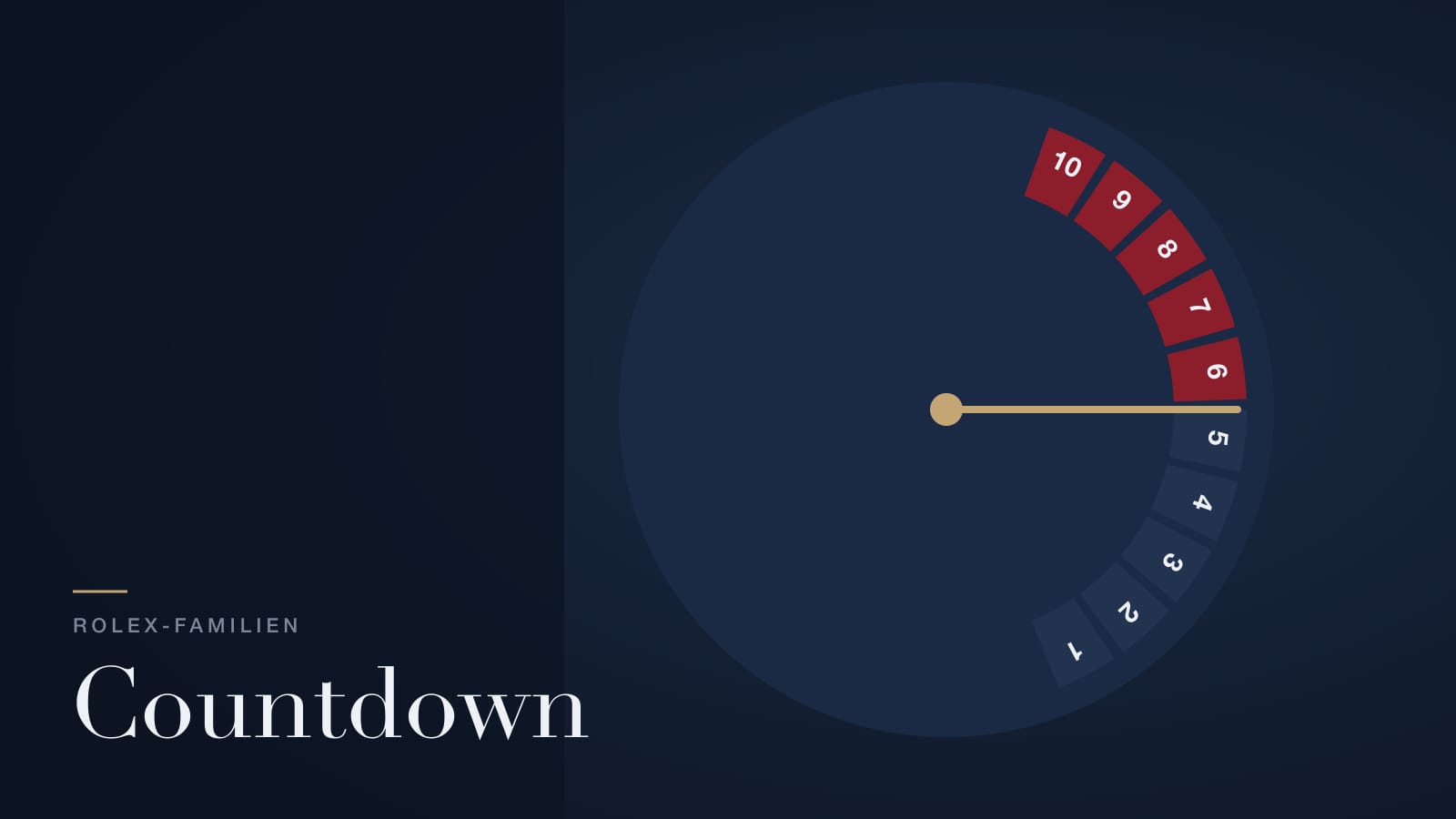 Illustration zur Rolex Yacht-Master II: Countdown-Skala von zehn bis eins mit roten Minutensegmenten
